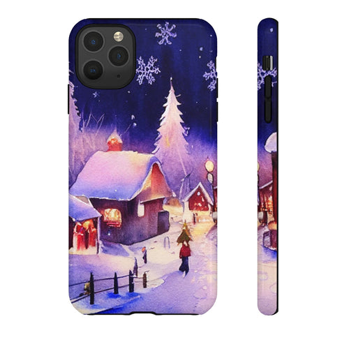 Christmas Homes in the Snow - Impact Resistant Phone Case iPhone 11 Pro Max Glossy